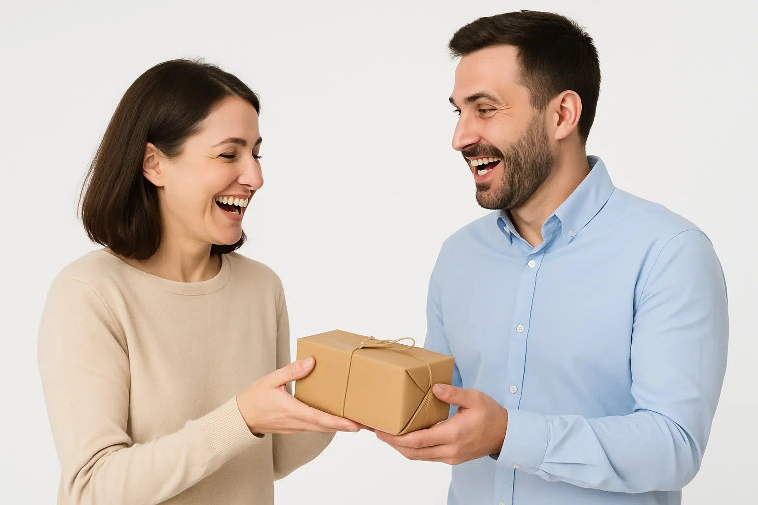 Freundliche Übergabe eines Pakets im Fulfillment-Prozess